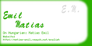 emil matias business card